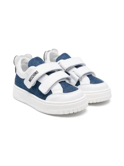 Moschino Kids' Teddy Bear-motif Sneakers In Blue