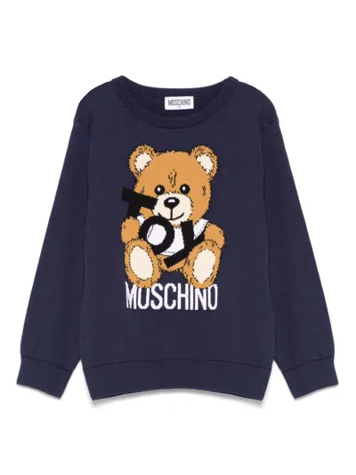 Moschino Kids' Teddy Bear-motif Sweater In Blue