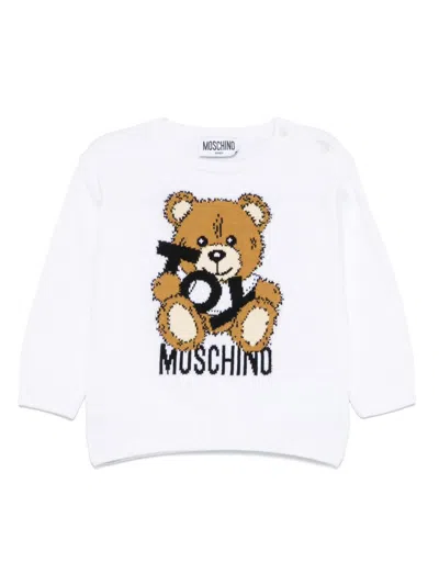 Moschino Babies' Teddy Bear-motif Sweater In White
