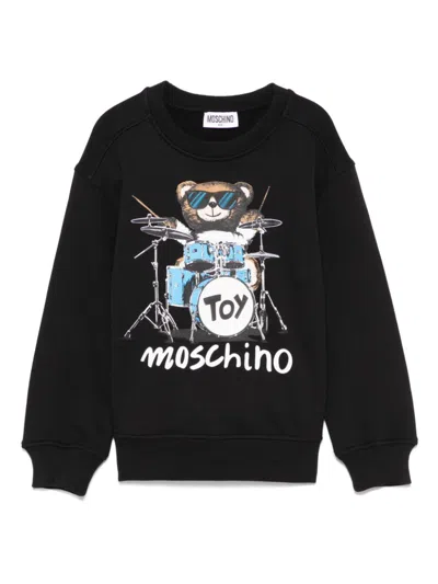 Moschino Kids' Teddy Bear-motif Sweatshirt In 黑色