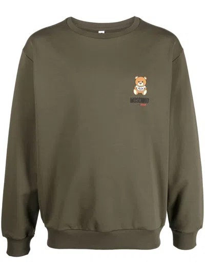 Moschino Teddy Bear Motif Sweatshirt In 绿色