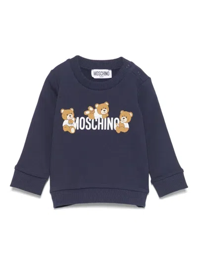 Moschino Babies' Teddy Bear-motif Sweatshirt In Blue