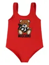 Moschino Teddy Bear-motif Swimsuit In Red