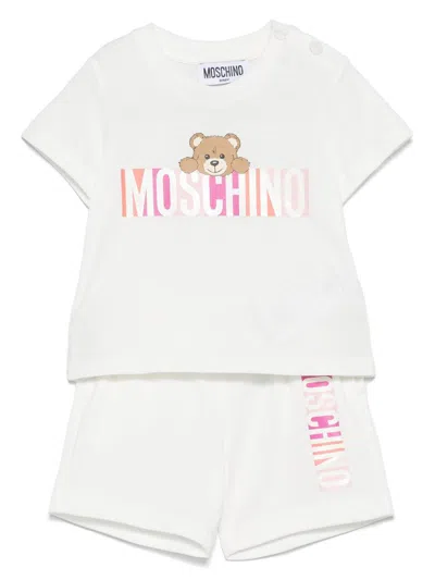 Moschino Babies' Teddy Bear-motif T-shirt And Shorts Set In White
