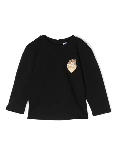 Moschino Babies' Teddy Bear-motif T-shirt In Black