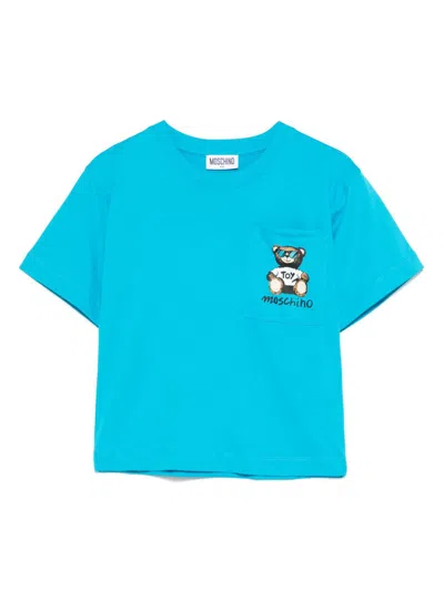 Moschino Kids' Teddy Bear-motif T-shirt In Blue