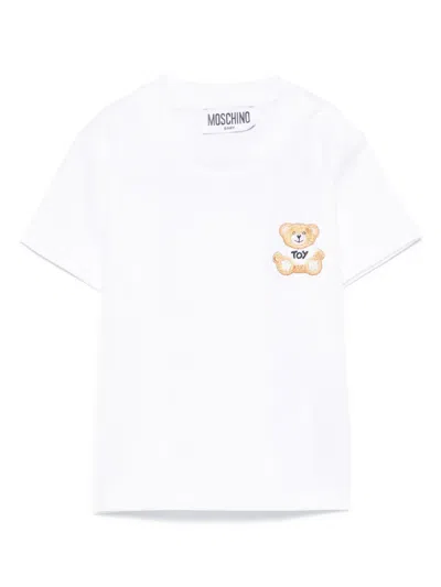 Moschino Babies' Teddy Bear-motif T-shirt In White