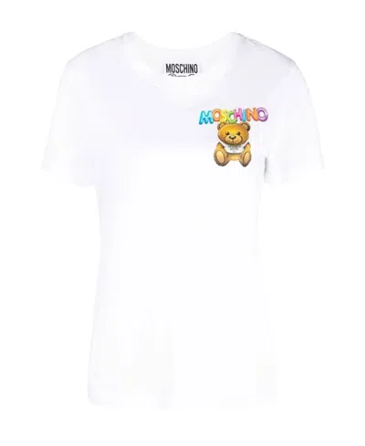Moschino Teddy Bear Motif T-shirt In White