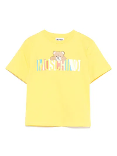 Moschino Kids' Teddy Bear-motif T-shirt In Yellow
