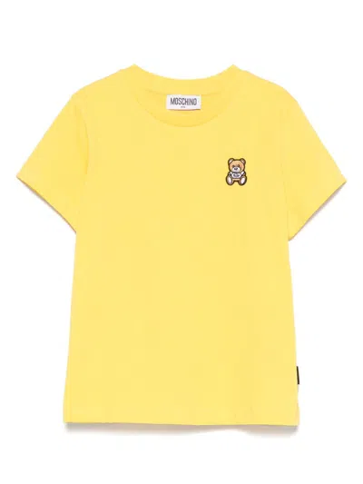 Moschino Kids' Teddy Bear-motif T-shirt In Yellow