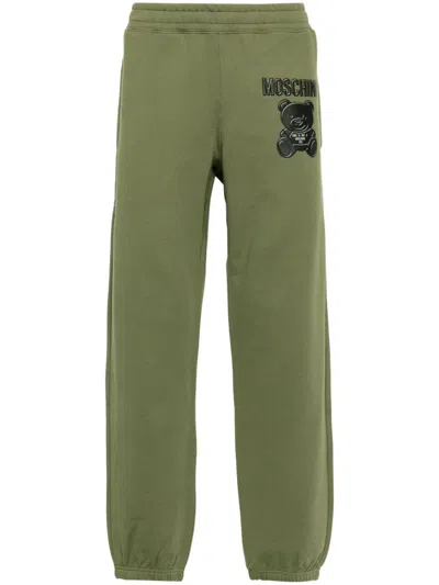 Moschino Teddy Bear-motif Track Pants In Green