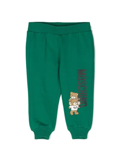 Moschino Babies' Teddy Bear-motif Track Pants In Green