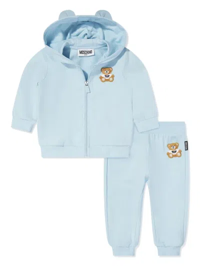 Moschino Babies' Teddy Bear Motif Tracksuit In Blue