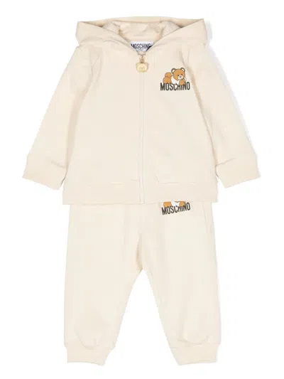 Moschino Babies' Teddy Bear-motif Tracksuit Set In Neutrals