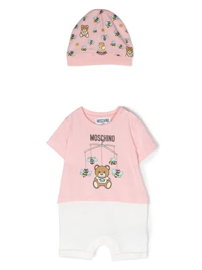Moschino Babies' Teddy Bear Motif Tracksuit Set In Pink