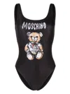 Moschino Teddy Bear-print Swimsuit In Black