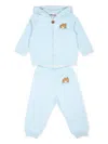 Moschino Teddy Bear Organic Cotton Tracksuit In Blue