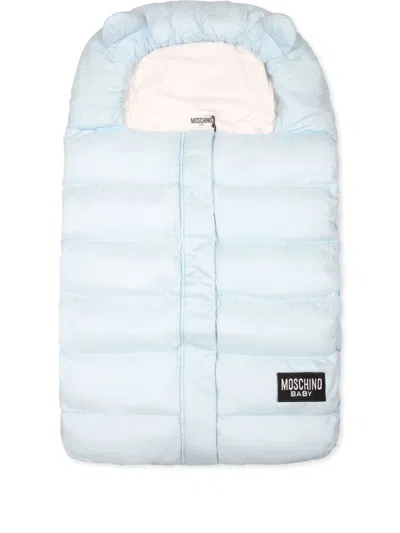 Moschino Teddy Bear Padded Blanket In Blue
