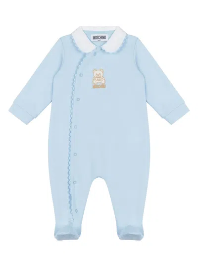Moschino Babies' Teddy Bear Pajamas In Blue