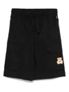 Moschino Teddy Bear-patch Cargo Shorts In 黑色