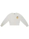 Moschino Teddy Bear Patch Crewneck Jumper In White