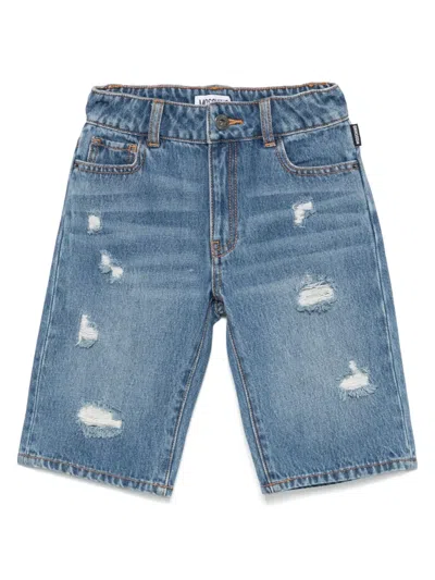 Moschino Kids' Teddy Bear-patch Shorts In Blue