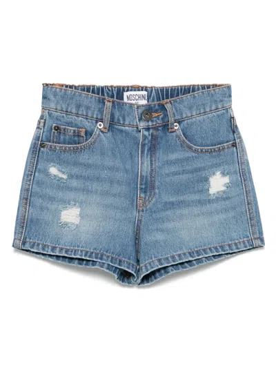 Moschino Kids' Teddy Bear-patch Shorts In Blue
