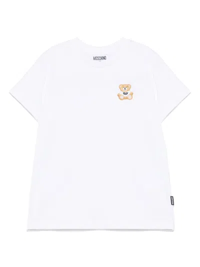 Moschino Kids' Teddy Bear-patch T-shirt In White