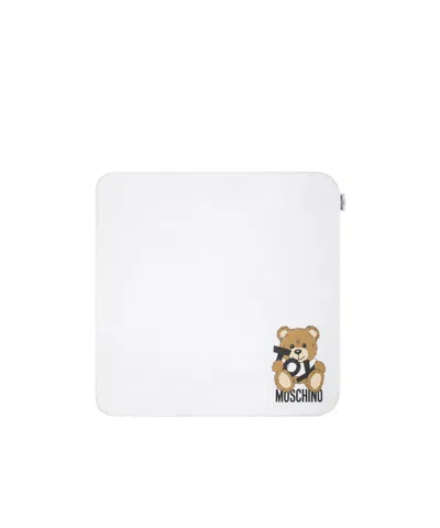 Moschino Teddy Bear Pattern Blanket In White