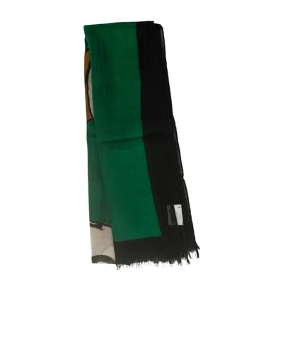 Moschino Teddy Bear Pattern Scarf In Green