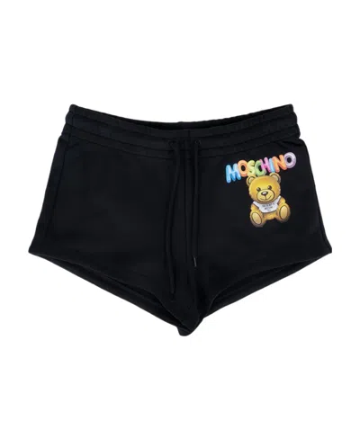 Moschino Teddy Bear Pattern Shorts In Black