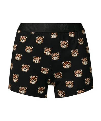 Moschino Teddy Bear Pattern Underwear In Black