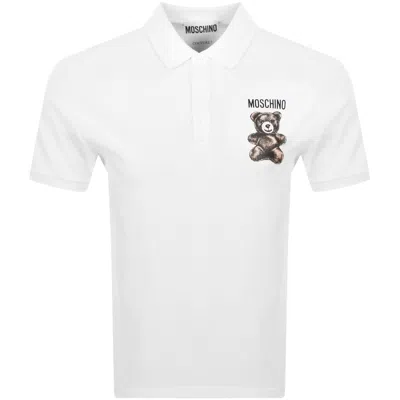 Moschino Teddy Bear Polo Shirt In White