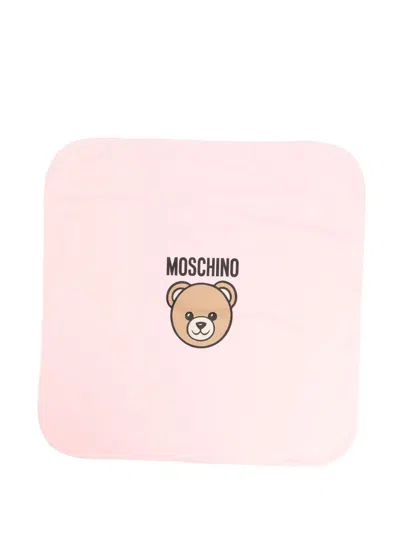 Moschino Teddy Bear-print Baby Blanket In Pink