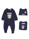 Moschino Kids Baby Set With Teddy Bear Print In Blue