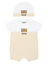 Moschino Teddy Bear Print Babygrow Set In Neutrals