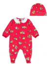 Moschino Teddy Bear-print Babygrow Set In Red