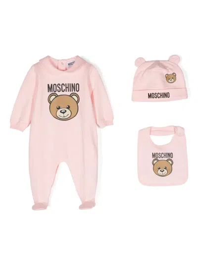 Moschino Babies' Teddy Bear-print Pajamas In Pink