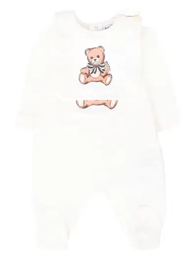 Moschino Teddy Bear-print Babygrow Set In White