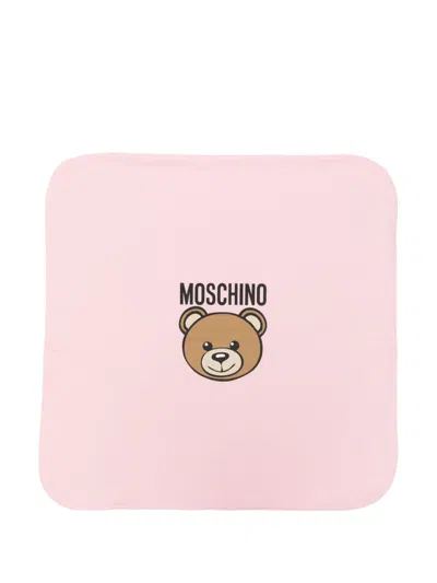 Moschino Teddy Bear-print Blanket In Pink