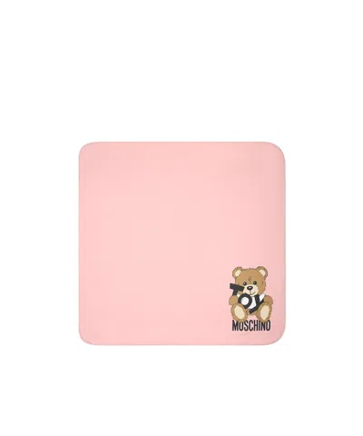 Moschino Teddy Bear-print Blanket In Pink