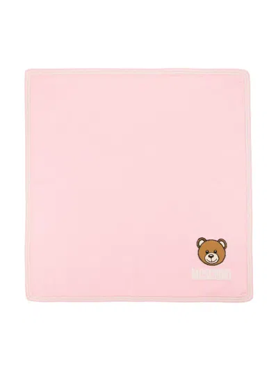 Moschino Teddy Bear-print Blanket In Pink