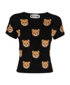 Moschino Teddy Bear-print Brushed Top In Black