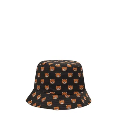 Moschino Teddy Bear-print Bucket Hat In Black
