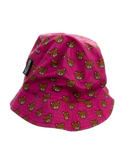 Pre-owned Moschino Teddy Bear Print Bucket Hat In Pink