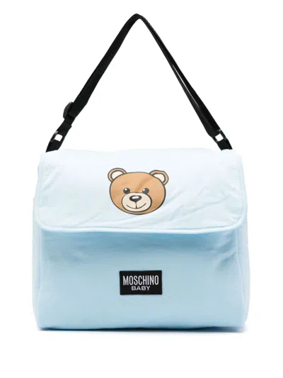 Moschino Teddy Bear-print Changing Bag In Blue