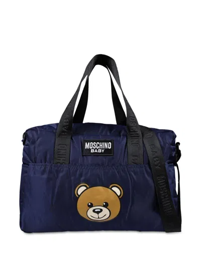 Moschino Teddy Bear-print Changing Bag In Blue