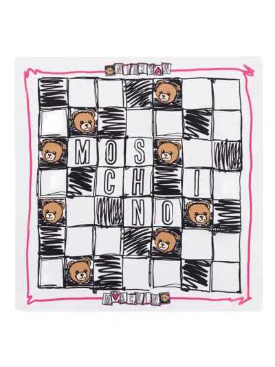 Moschino Schal Mit Teddybär-print In Multi