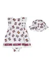 Moschino Teddy Bear-print Cotton Dress In White
