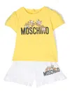 Moschino Teddy Bear-print Cotton Shorts Set In Yellow